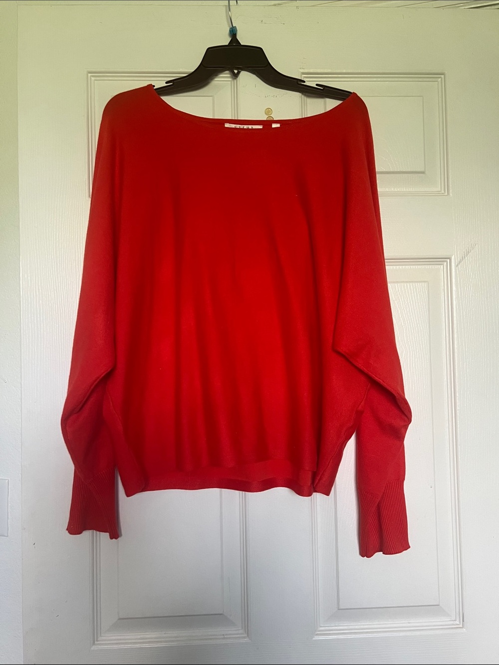 Cyrus Coral-Red Boatneck Sweater